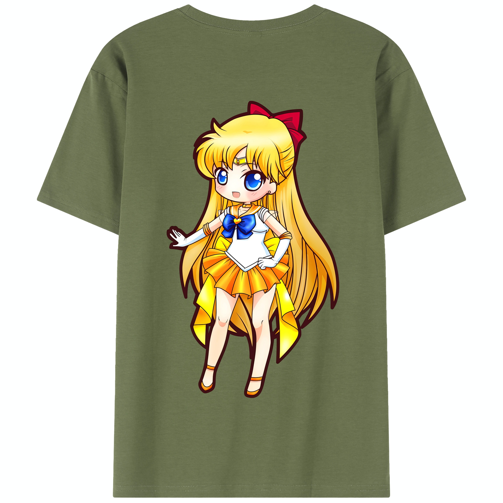 （画像用） 美少女戦士セーラームーン 愛野 美奈子 あいの みなこ Sailor Moon Aino Minako 綿100％半袖Tシャツ（背面プリント）